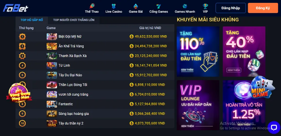 Giao diện biểu mẫu đăng ký 23vin casino